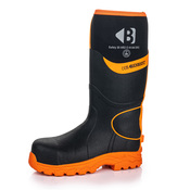 BBZ8000 S5 Black/Orange 360° High Visibility Neoprene/Rubber Safety Wellington Boot with Ankle Protection