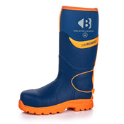 BBZ8000 S5 Blue/Orange 360° High Visibility Neoprene/Rubber Safety Wellington Boot with Ankle Protection
