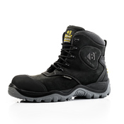 BSH012 S3 Black Leather Safety Lace Boot with Ankle Protection